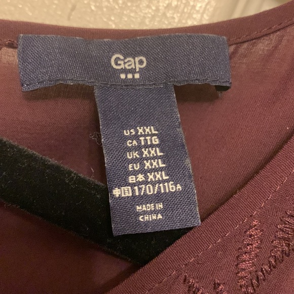 Gap Embroidered Plum Tank Blouse - Picture 5 of 7